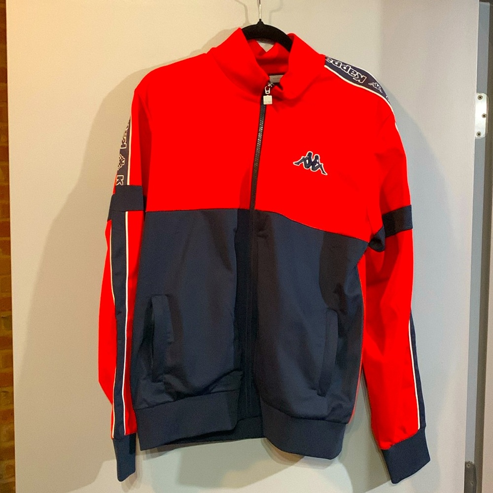 Kappa Full Zip Long Sleeve Red & Blue Iconic Track Jacket Mens Med NWOT